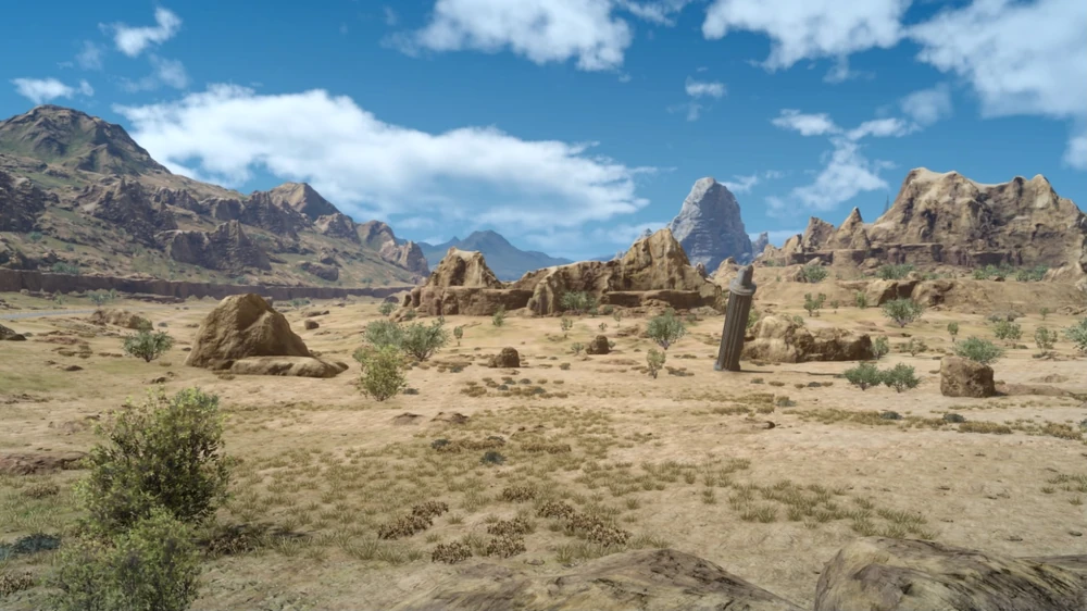 A shot of Leide, the sandy desertous starting area of the game.